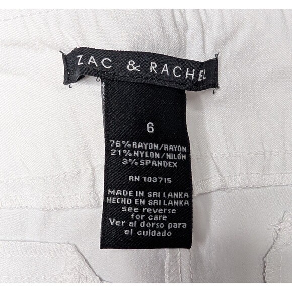 NWT Zac & Rachel Slim Crop Optic White Women's Size 6 Capris - Picture 5 of 6